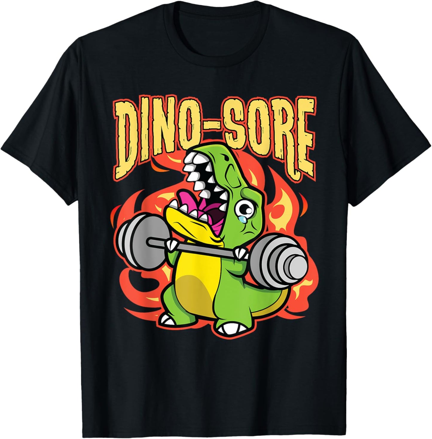 Gym Workout Fitness Dino-sore Cute Dinosaur Lifting Funny T-Shirt