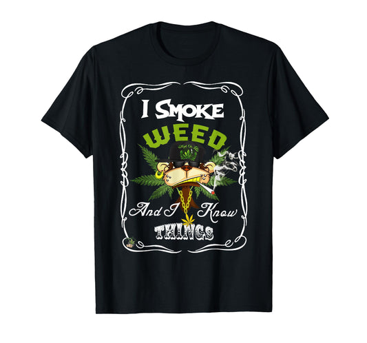 I Smoke Weed And I Know Things Funny Monkey Smoke Weed T-Shirt