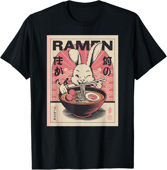 Anime Rabbit Manga Kawaii Otaku Neko Japanese Ramen Rabbit T-Shirt