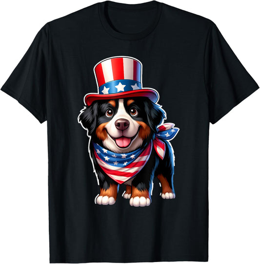 Bernese Mountain Dog 4th of July Men Women Kids T-Shirt