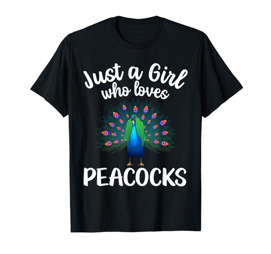 Funny Peacock Design For Women Girls Kids Bird Peacock Lover T-Shirt