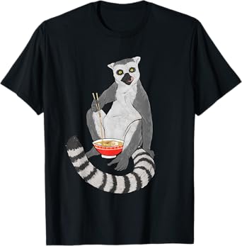 Lemur Ramen Bowl - Zookeeper Animal Researcher Lemur Lover T-Shirt