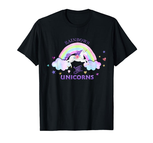 Rainbows and Unicorns T-Shirt - Magical Cute Glitter Gift