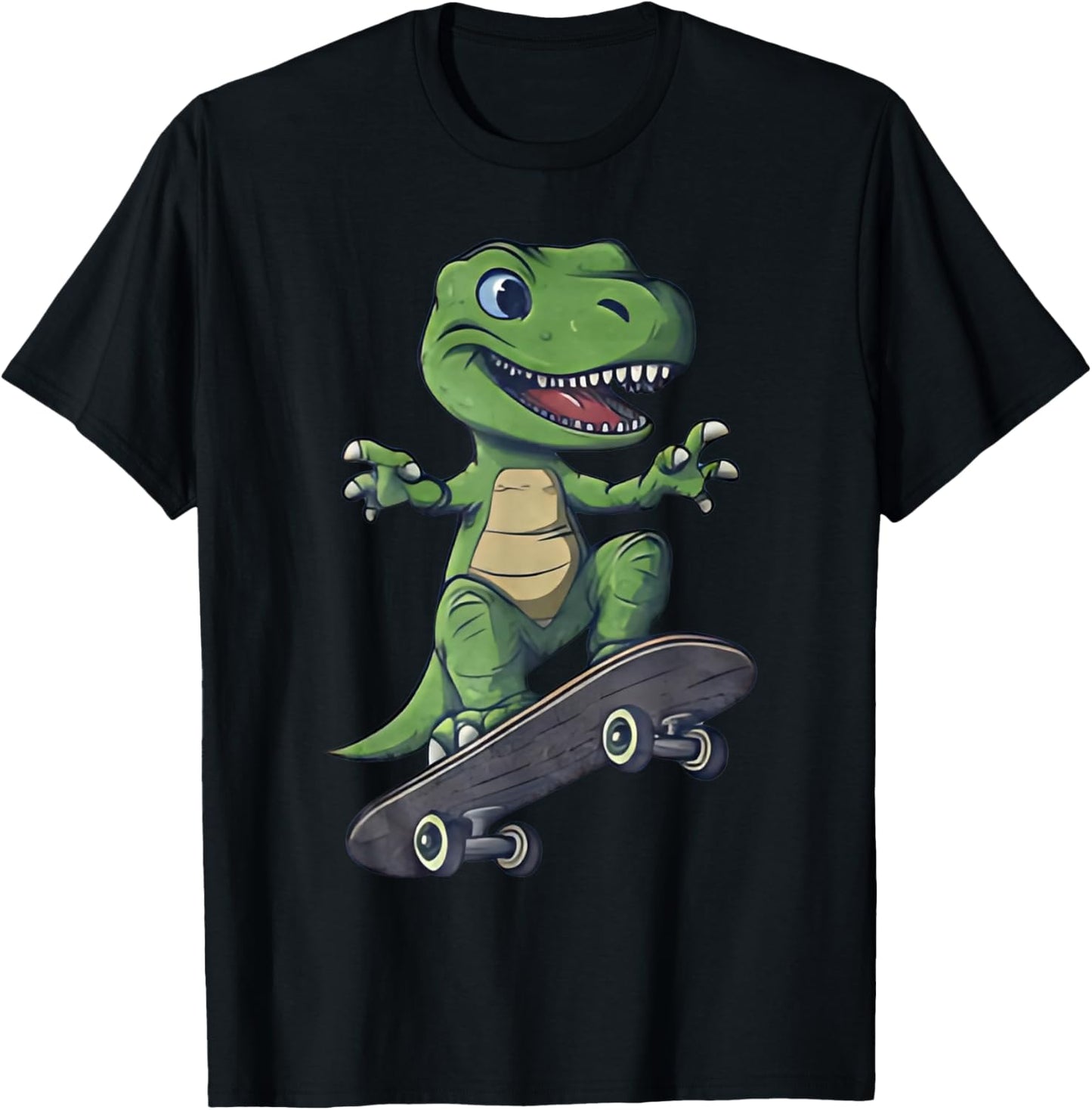 Funny Dinosaur Skateboard Skater Dinosaur Teen Boy Toddler T-Shirt