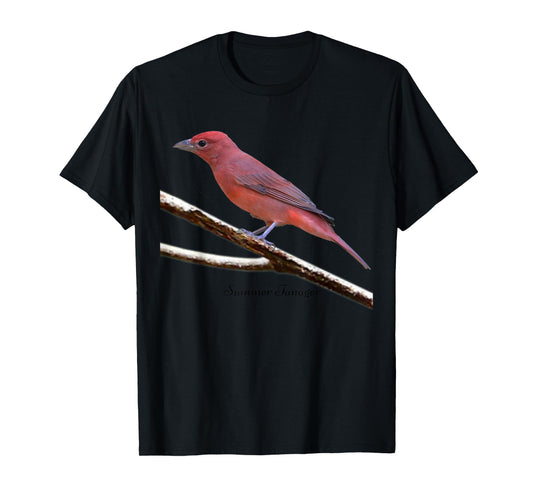 Summer Tanager Bird Ornithology T-Shirt for Men Women Kids