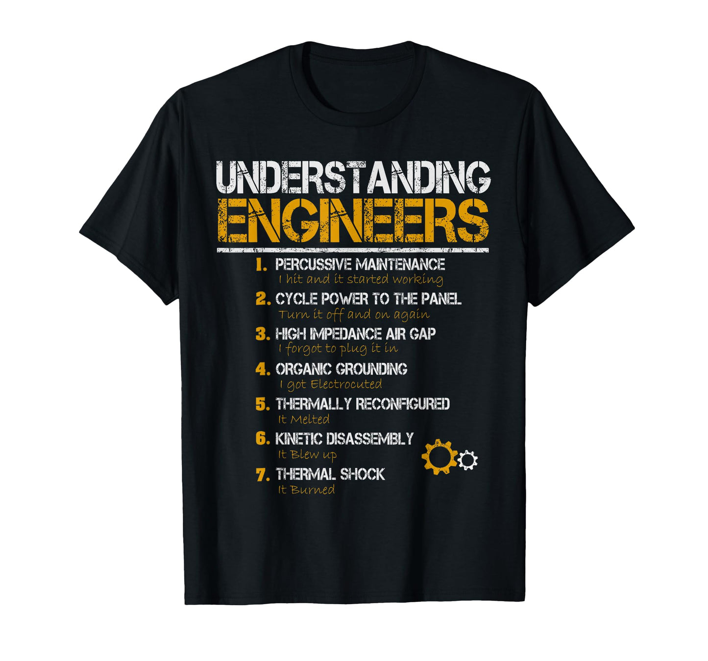 Understanding Engineers Tees Unisex-Adults Black Small Straight Vintage Engineering T-Shirt