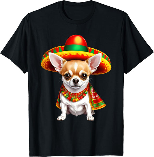 Funny Cinco de Mayo Chihuahua Dog Lovers Mexican Sombrero T-Shirt