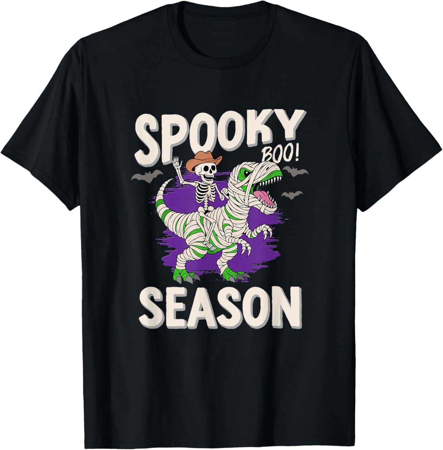 Skeleton Mummy Dinosaur Spooky Halloween T-Shirt