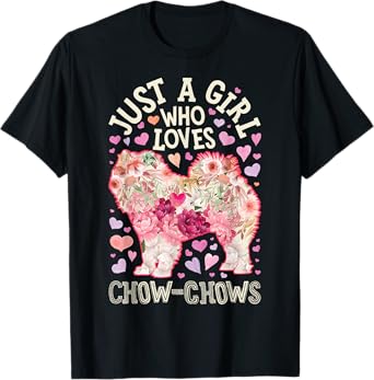 Chow Chow Just A Girl Who Loves Dog Flower Women Floral T-Shirt