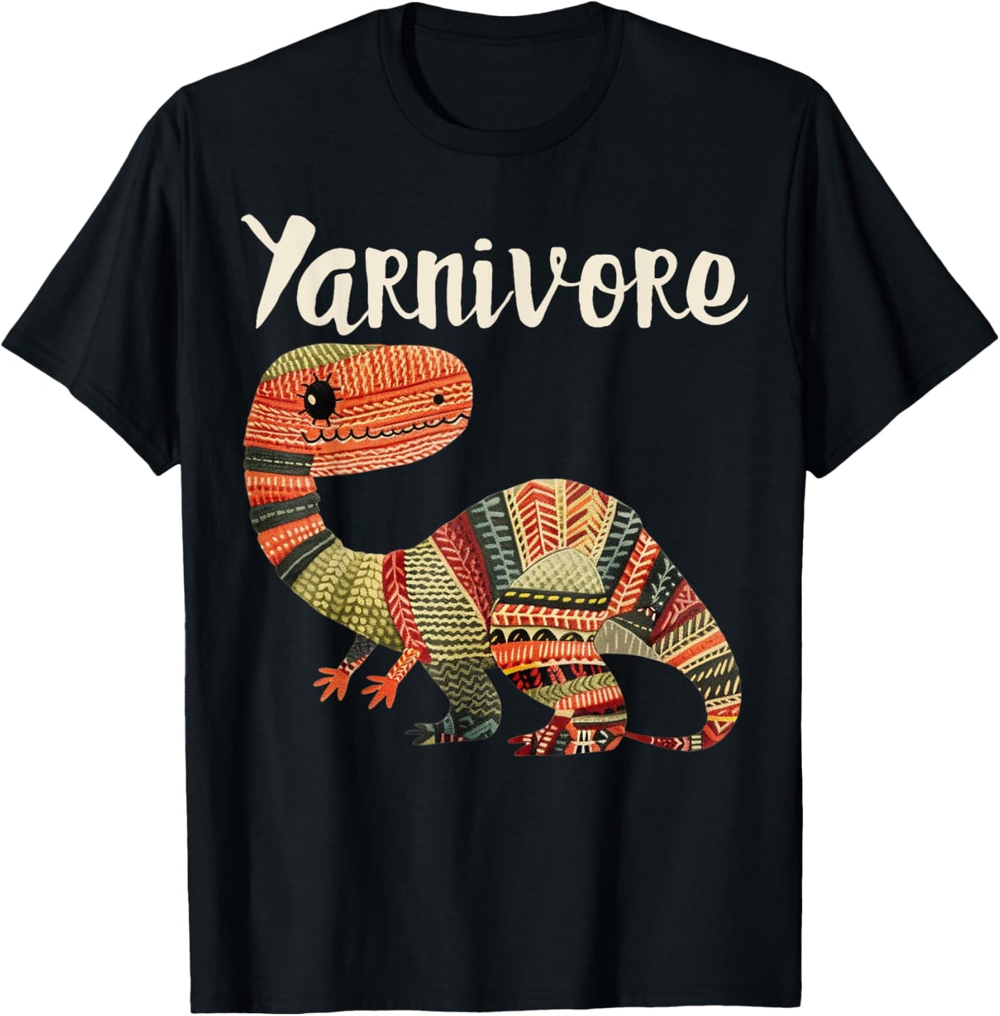 Yarnivore Funny Cute Crochet Knitting Yarn Dinosaur T-Shirt