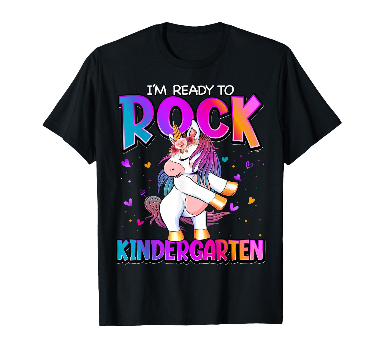 I'm Ready To Rock Kindergarten Unicorn Back To School Girls T-Shirt
