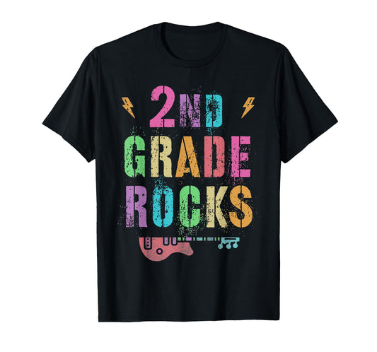 2nd GRADE ROCKS Teacher SECOND Grader Rockstar Team Vintage T-Shirt