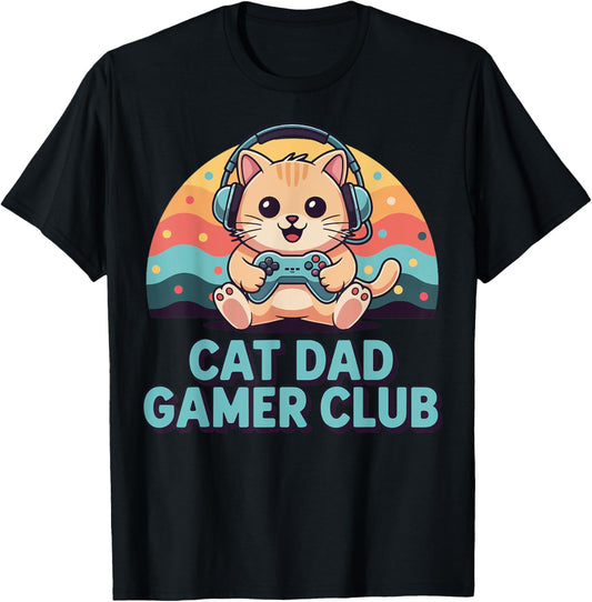 Cat Dad Gamer Club T-Shirt