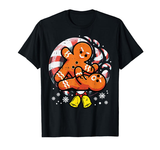 Christmas Jiu Jitsu Gingerbread Xmas Bjj Wrestling Men Kids T-Shirt