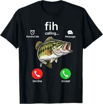 Fih Calling Funny Fish-Themed Incoming Call Meme T-Shirt
