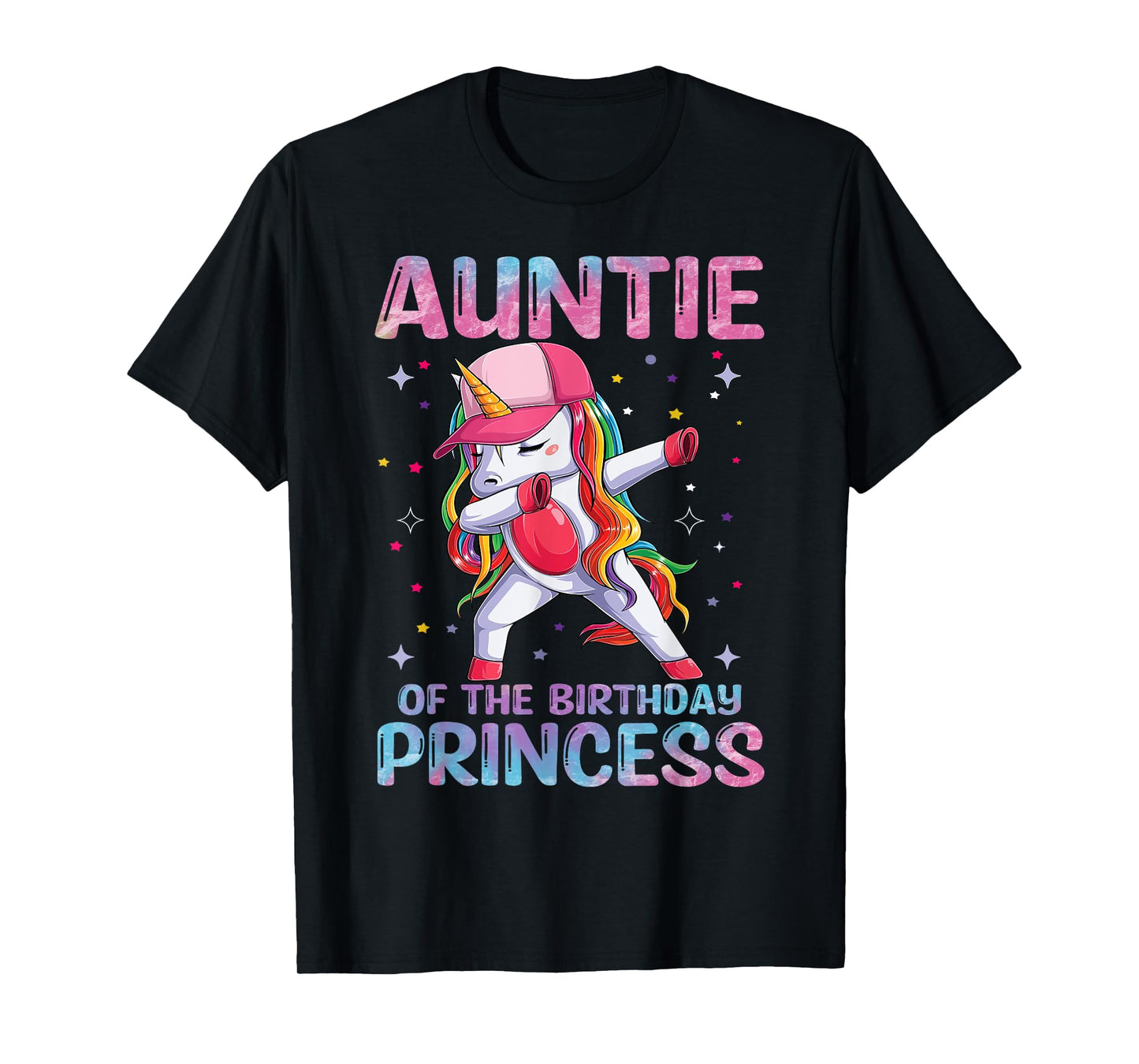 Auntie of the Birthday Princess Girl Dabbing Unicorn Aunt T-Shirt