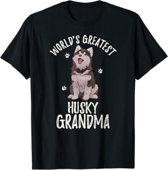 World's Greatest Siberian Husky Grandma Funny Dog Pet Lover T-Shirt for Men Women