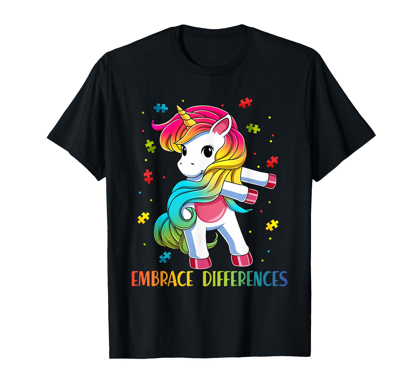Embrace Differences Unicorn - Autism Awareness for Kids T-Shirt
