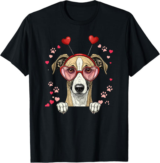 Whippet Heart Headband Valentine Whippet Womens Mens Kids T-Shirt