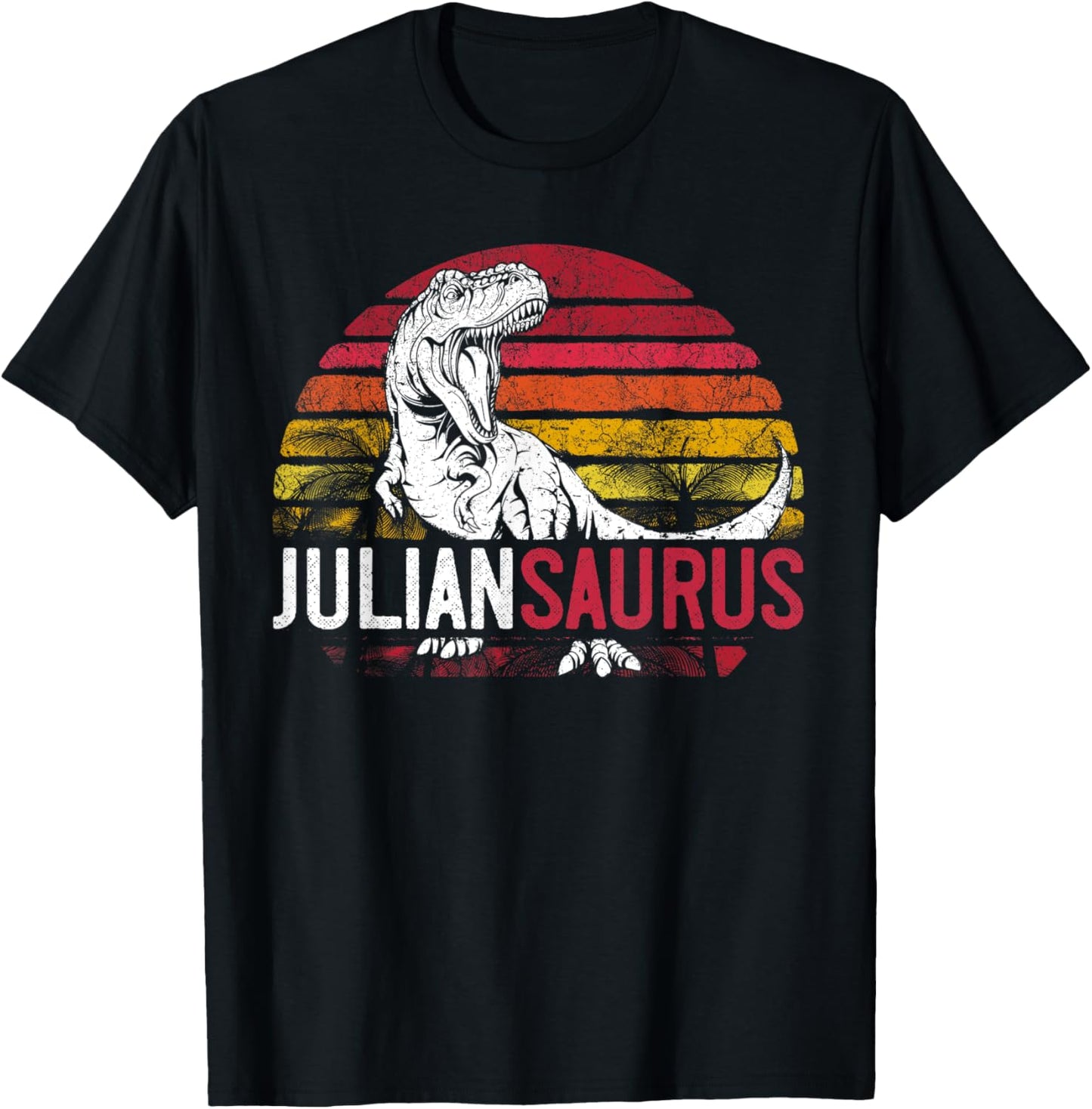 Julian Saurus Funny Personalized Dinosaur T Rex Name Gift T-Shirt