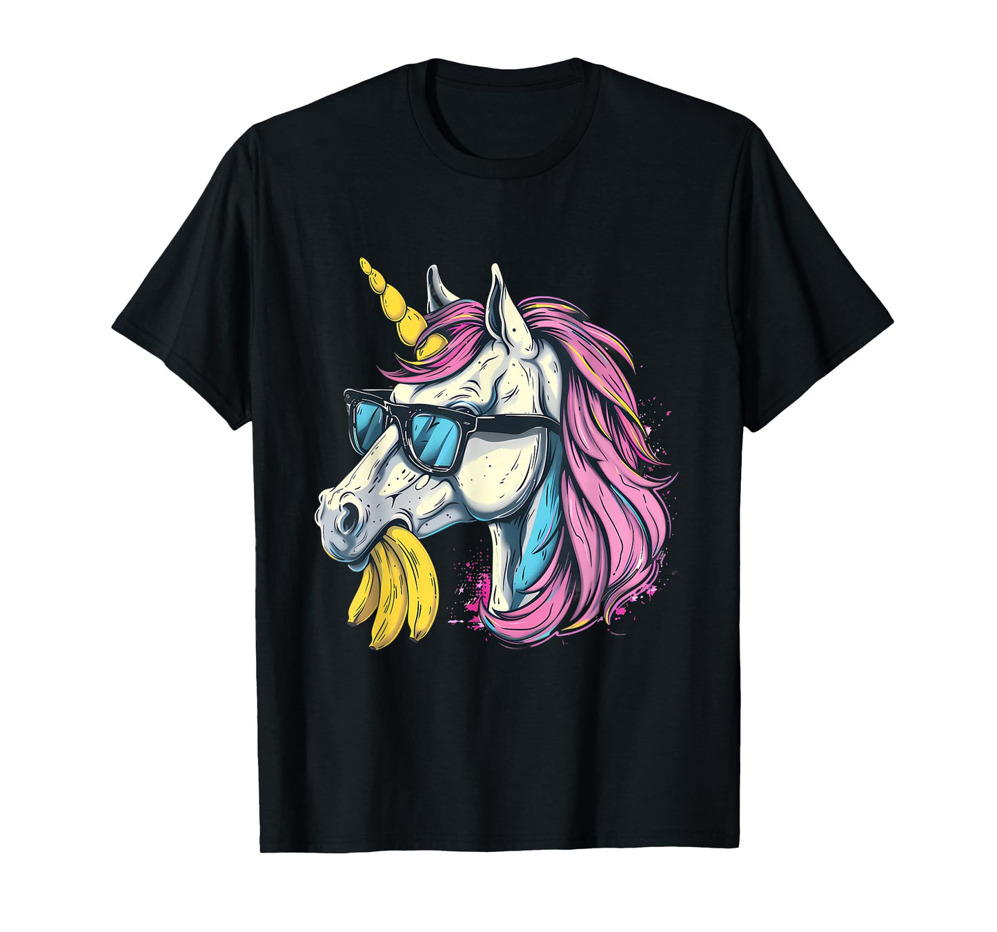 Banana Unicorn Portrait Artwork Banana Lover Bananas Fruit T-Shirt