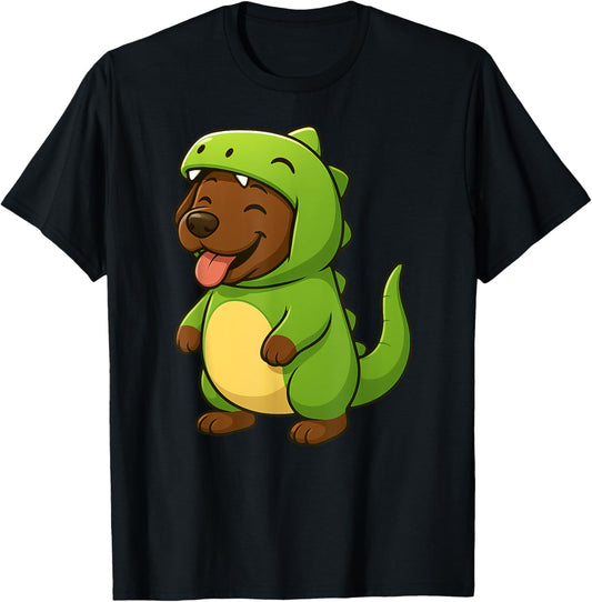 Choco Labrador Dinosaur Costume Trex Animal Lover Mom Dad T-Shirt
