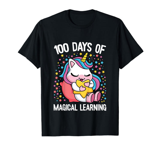 100 Days Of Magical Learning 100th Day Of School Unicorn T-Shirt