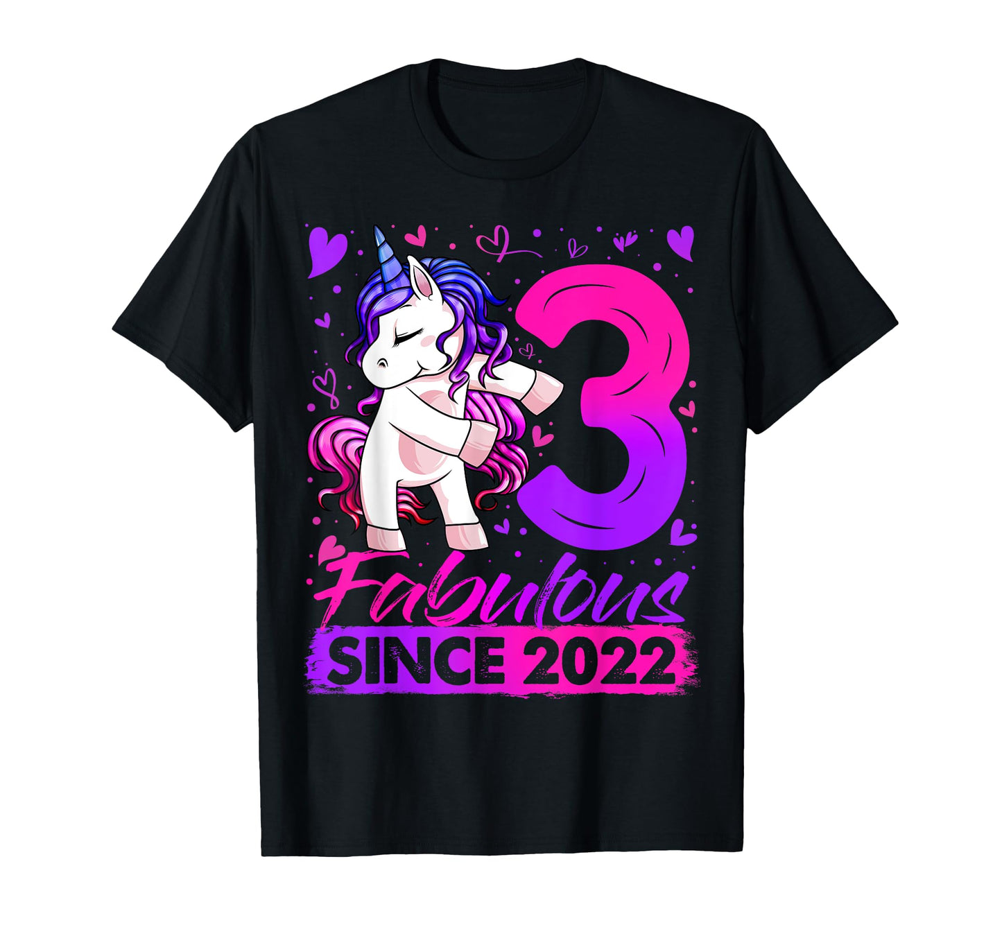 3 Year Old Unicorn Gifts For Girls 3rd Birthday Girl Party T-Shirt