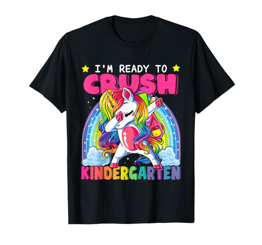 Back To School Unicorn I'm Ready To Crush Kindergarten Kid T-Shirt
