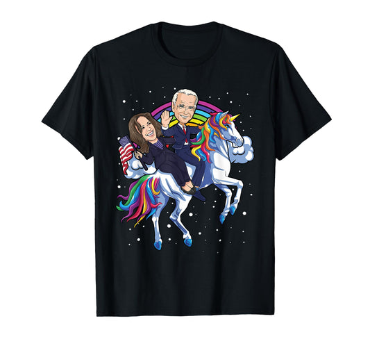 Kamala Harris Unicorn Joe Biden 2021 Riding President USA T-Shirt