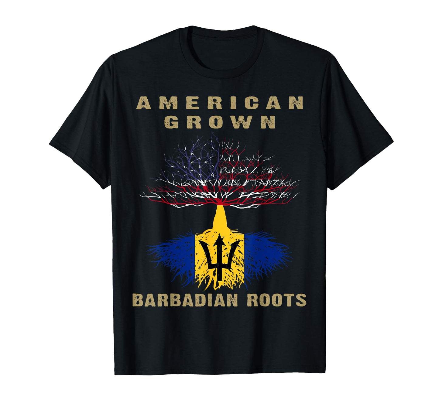 Barbados Bajan Barbadian Heritage Proud Half Barbadian Flag T-Shirt
