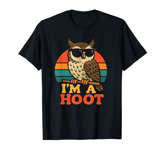 Funny Retro Owl I’m A Hoot Vintage Animal Tee T-Shirt