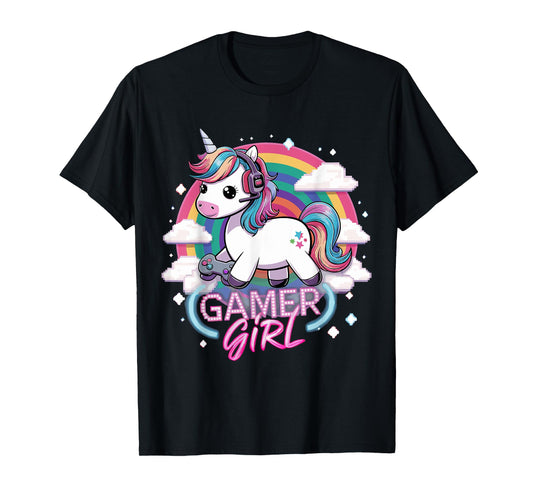 Gamer Girl Unicorn Gaming Cute Video Game T-Shirt