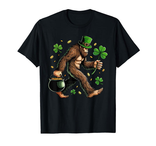 Bigfoot St Patricks Day Funny Sasquatch Saint Paddys Irish T-Shirt