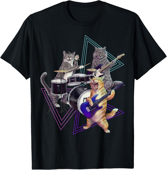 Cat band - Rock kitties on bass, guitar, and drum set T-Shirt