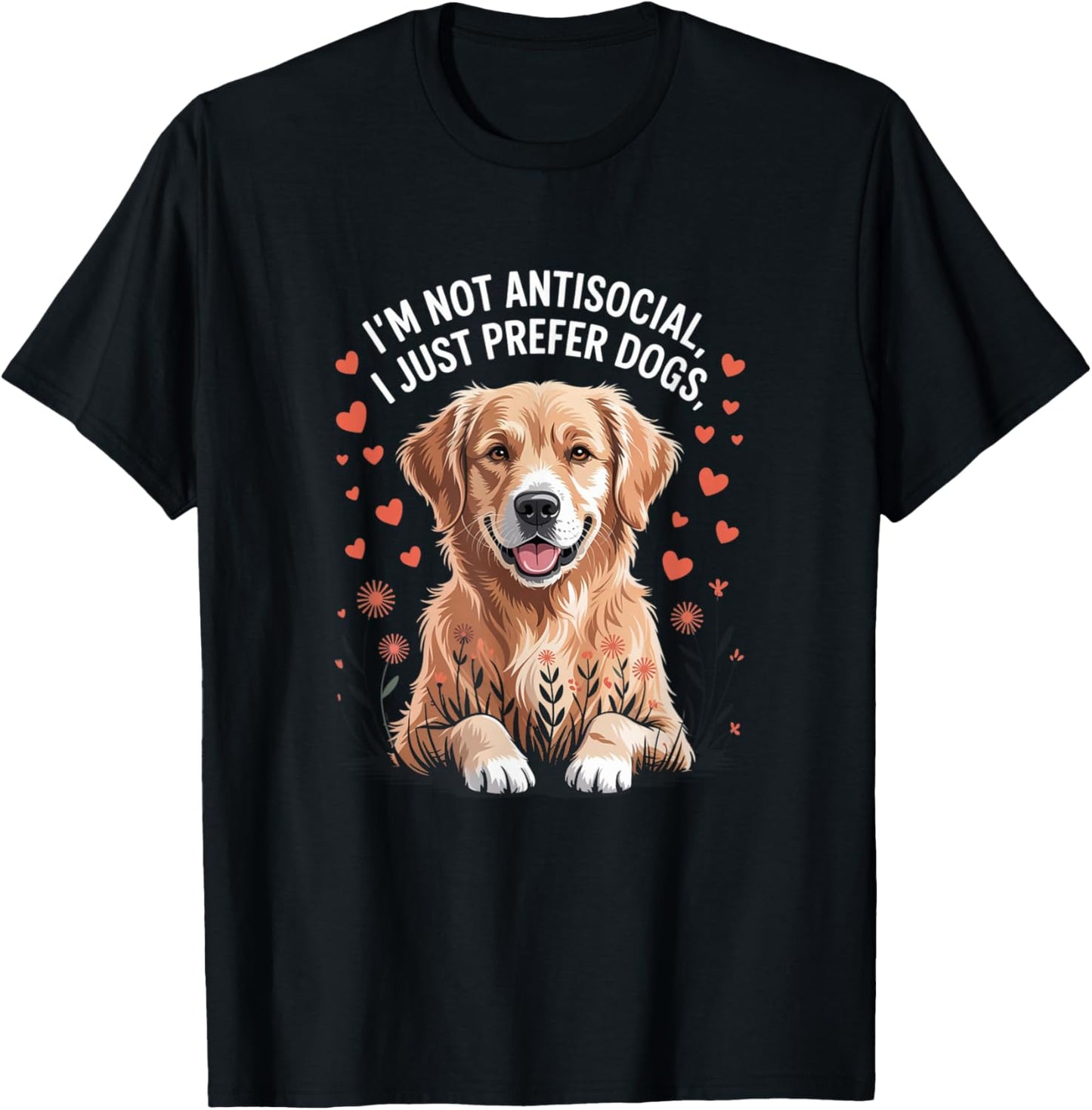 Retro, I’m Not Antisocial, I Prefer Dogs,fun T-Shirt