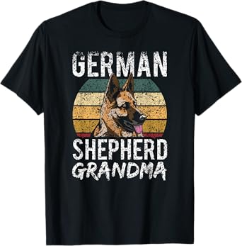 German Shepherd Grandma Dog Breed Puppy Lover Grandmother T-Shirt