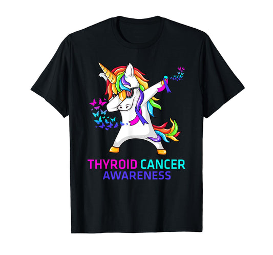 Inspirational Thyroid Cancer Awareness Unicorn T-Shirt