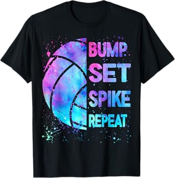 Volleyball Bump Set Spike Repeat Women Teen Girls T-Shirt