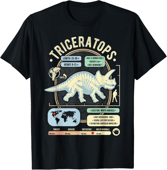 Dinosaur Facts - Triceratops Science & Anatomy Gift T-Shirt