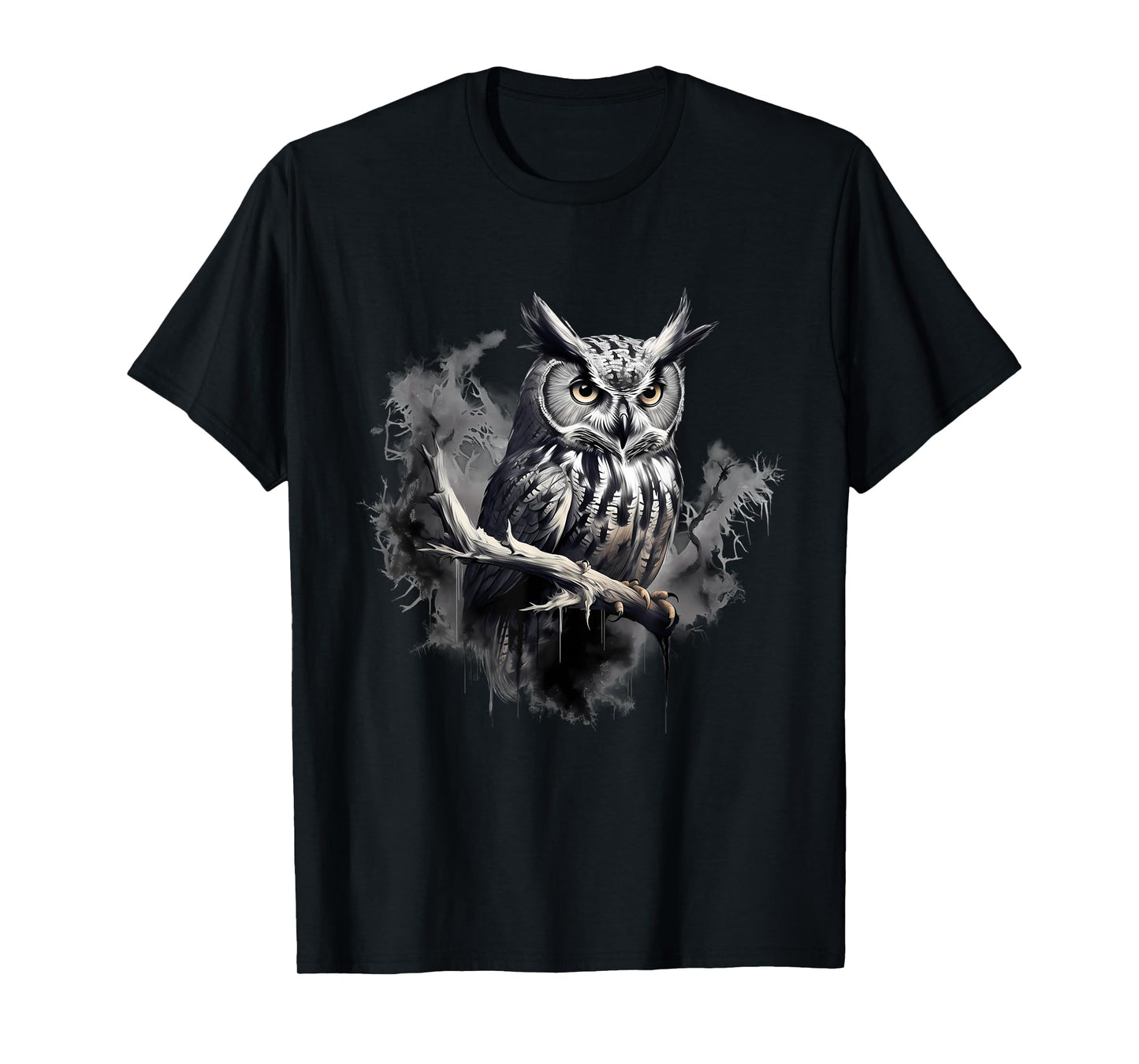 Owl Nature Landscape Animal Lovers Animal Print Artwork T-Shirt