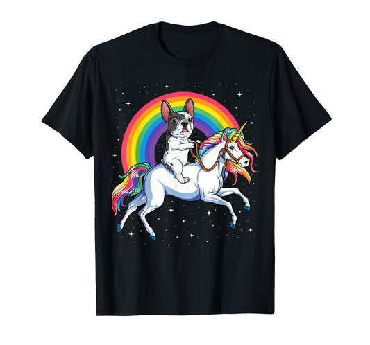 French Bulldog Unicorn Shirt Girls Space Galaxy Frenchicorn T-Shirt
