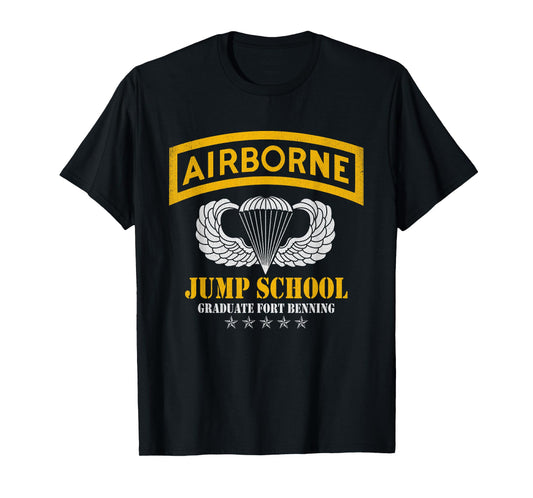 Airborne Veteran T-Shirt Fort Benning Jump School Military T-Shirt