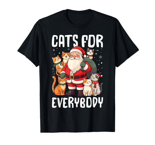 Cats For Everybody Christmas Santa with Cats T-Shirt