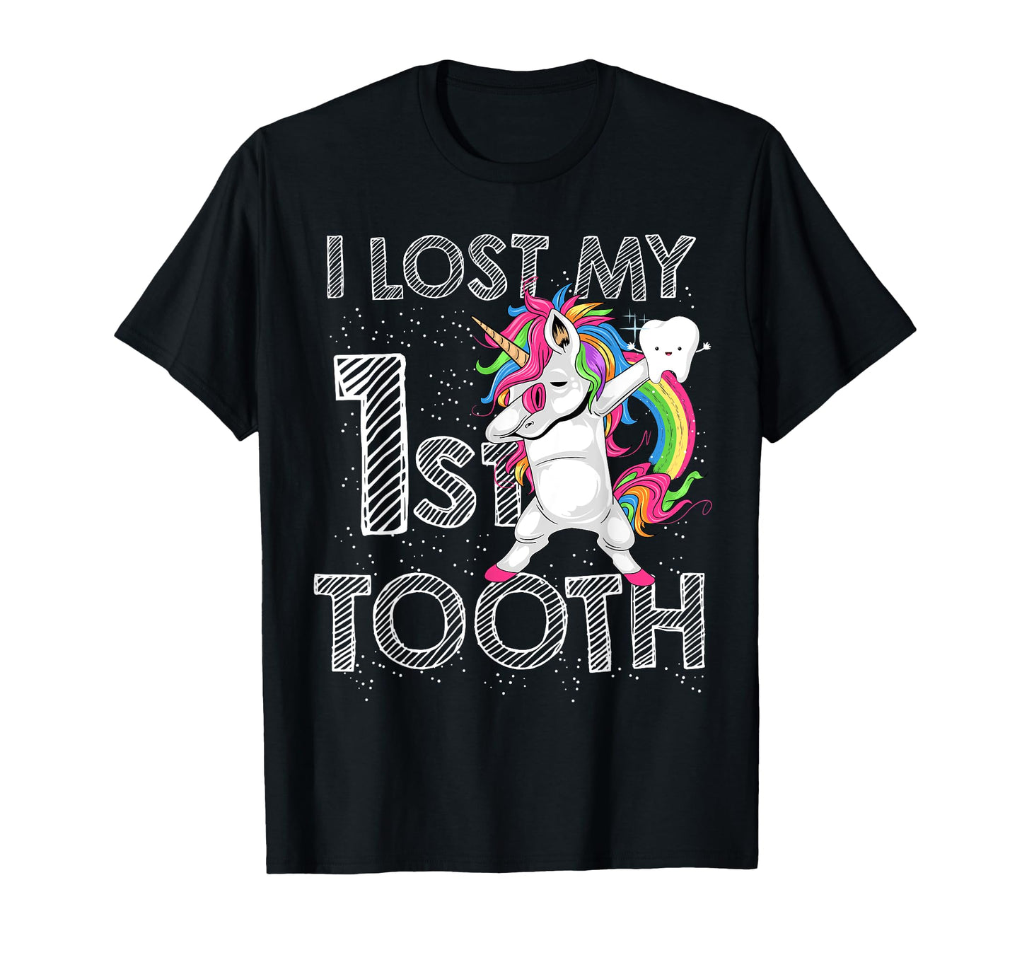 I Lost My First Tooth Baby Tooth Fairy Unicorn Dabbing T-Shirt