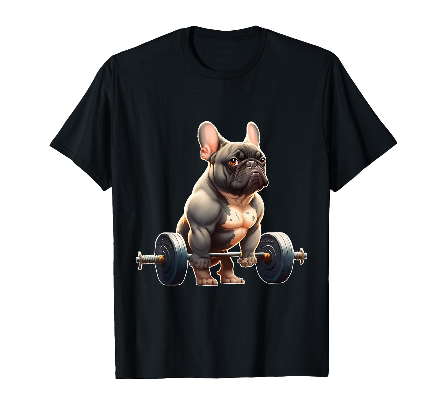 Funny French Bulldog Bodybuilding Gym Frenchie Weightlifter T-Shirt