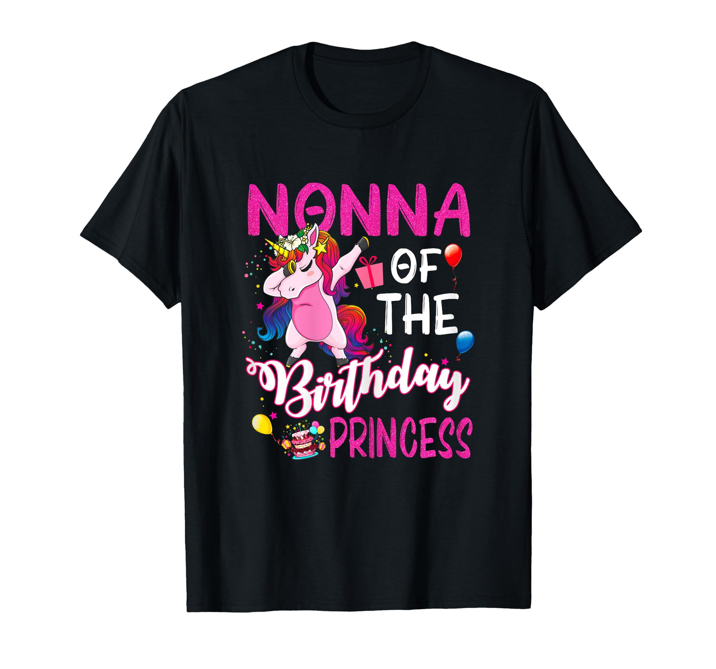 Nonna Of The Birthday Princess Unicorn Girl T-Shirt