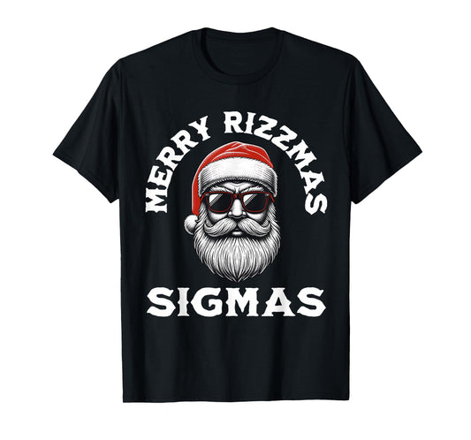 Merry Rizzmas Sigmas Rizz Christmas Santa Teen Gen Alpha T-Shirt