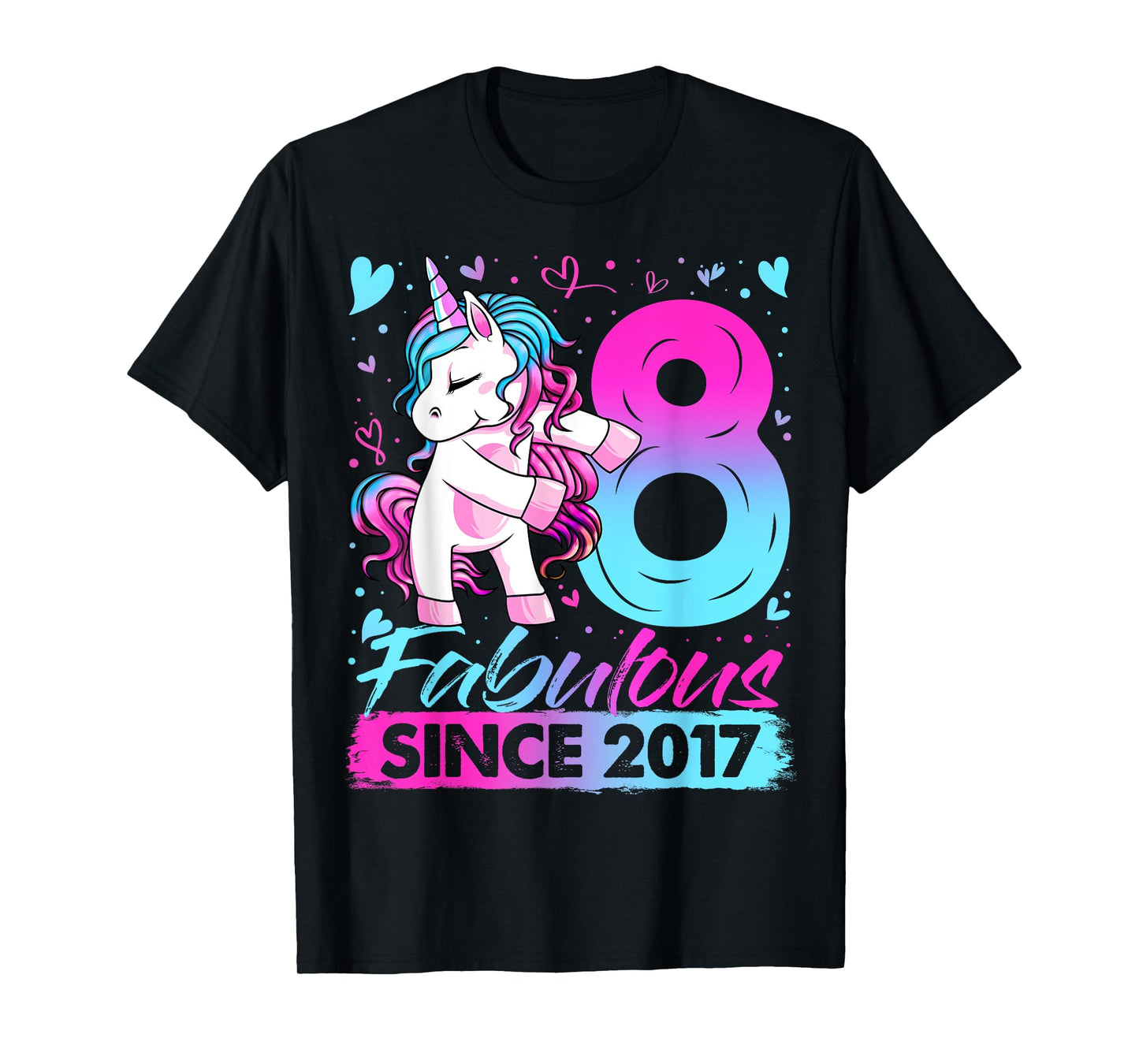 8 Year Old Unicorn Gifts For Girls 8th Birthday Girl Party T-Shirt