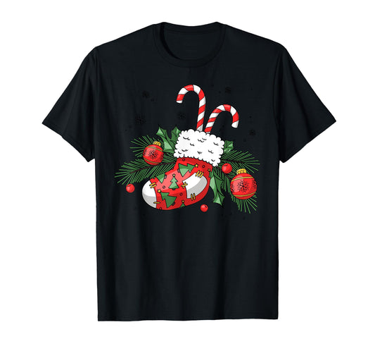 Funny Retro Merry Christmas Stocking Candy Cane Xmas Holiday T-Shirt